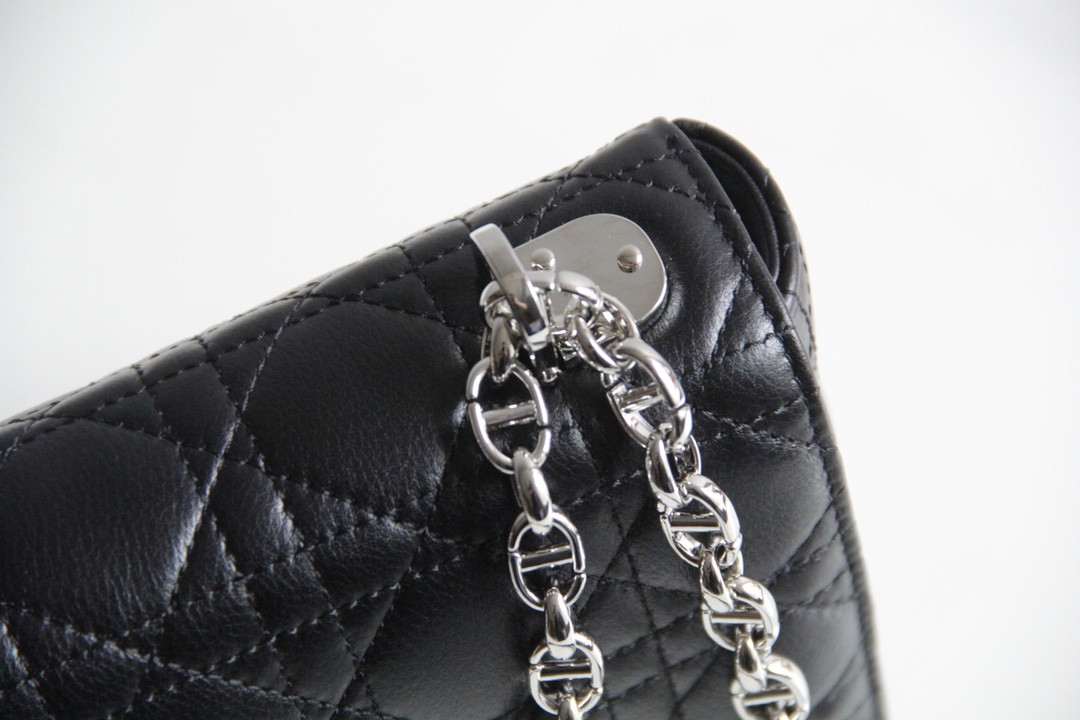 Small Dior Caro Bag Black Supple Cannage Calfskin